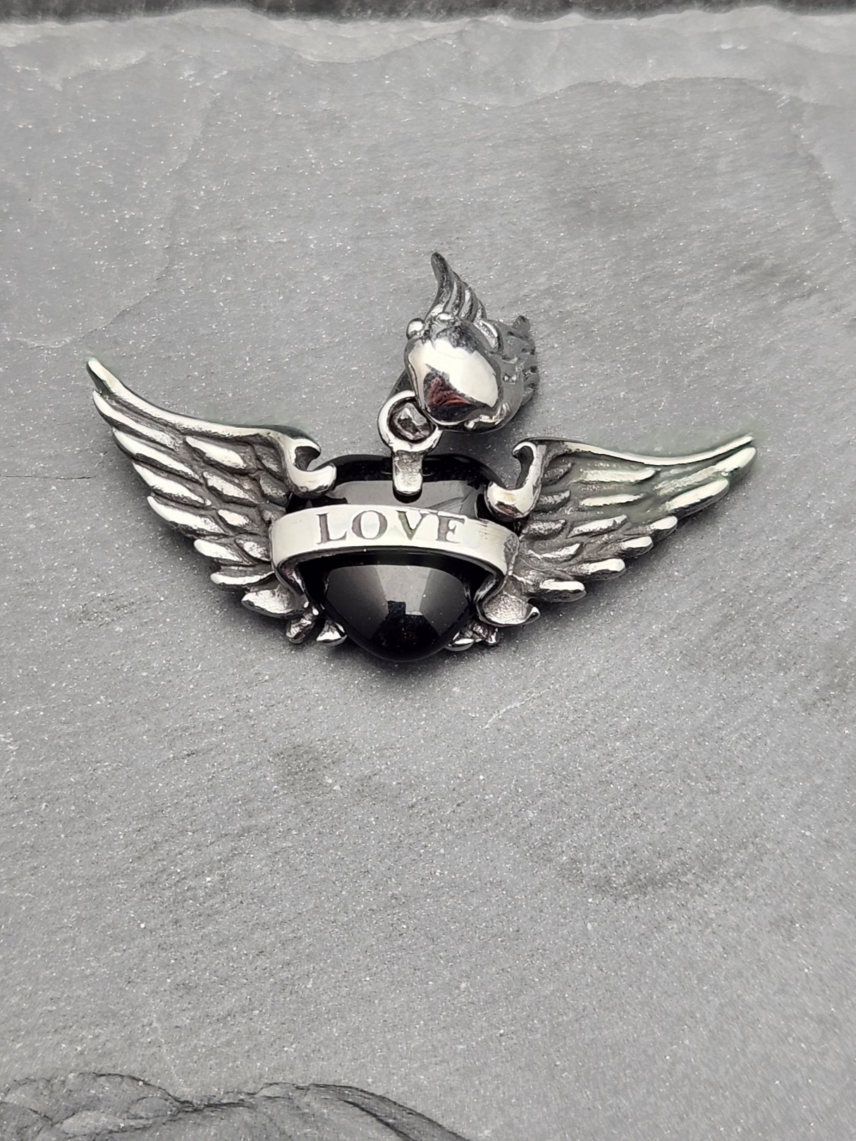 Edelstahlanhänger BLACK HEART