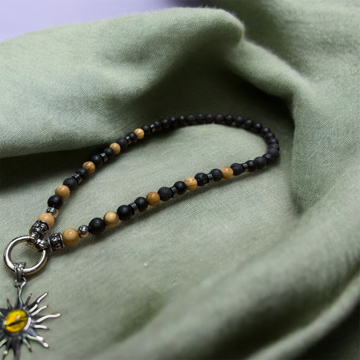 Biker Halskette OLIVE MOON (ohne Anhänger)