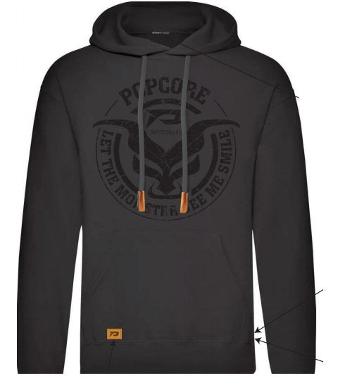POPCORE Monster Hoodie Black 2025