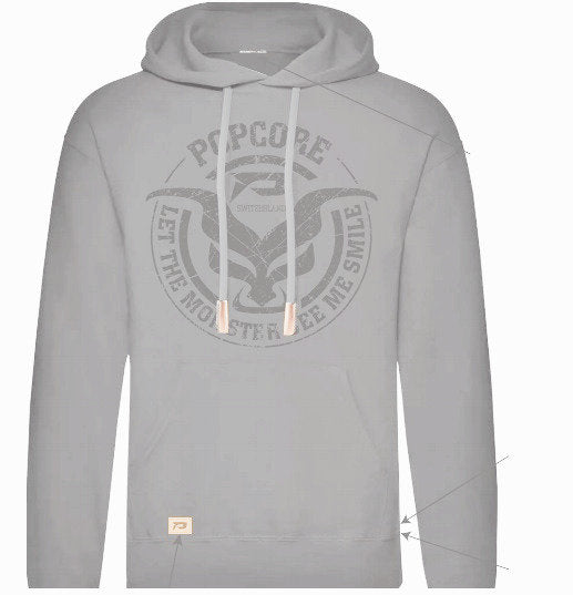 POPCORE Monster Hoodie Grey 2025
