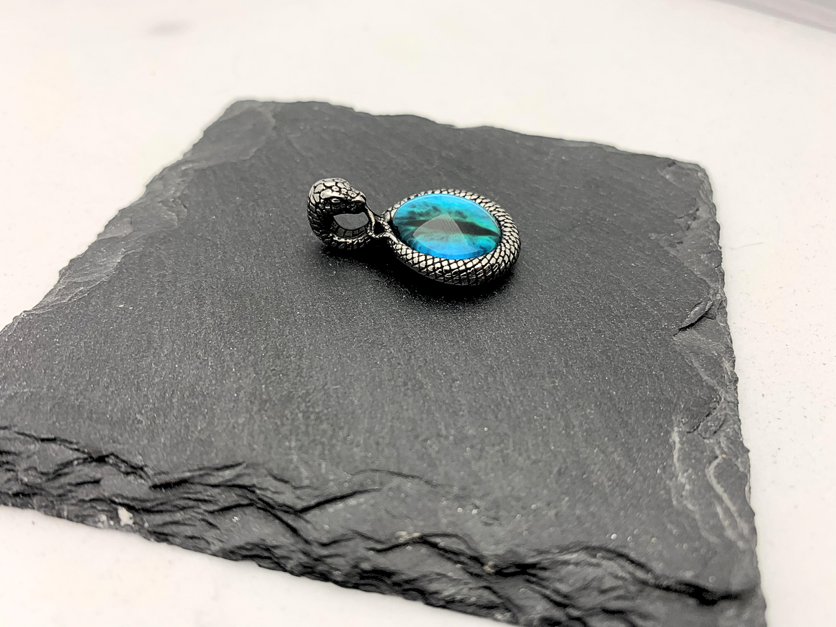 Edelstahlanhänger BLUE SNAKE EYE