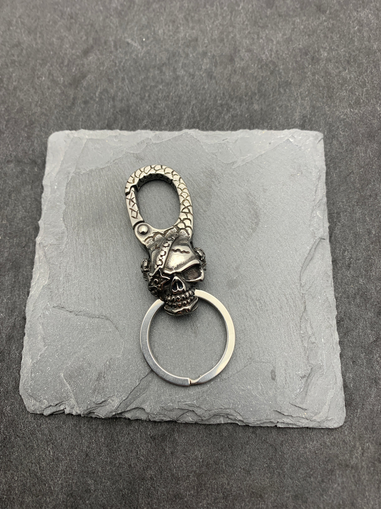 Edelstahl Schlüsselanhänger STAR SKULL