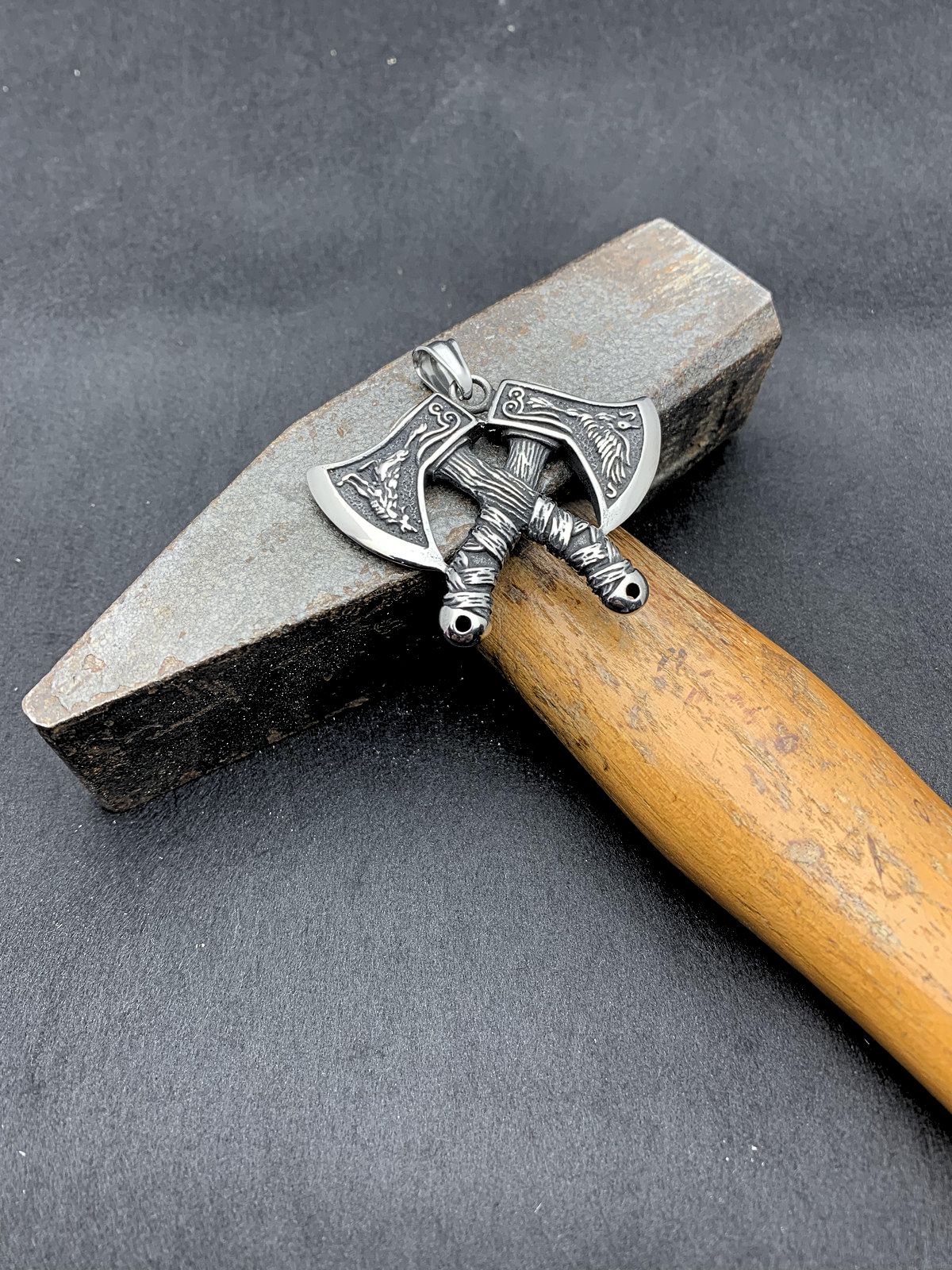 Edelstahlanhänger DOUBLE AXE