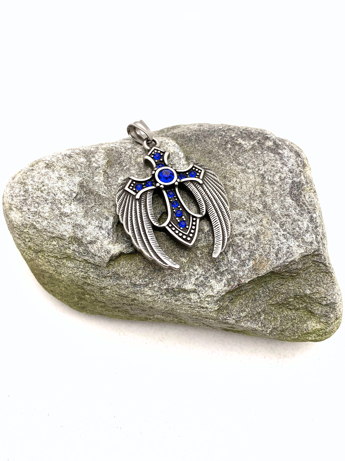 Edelstahlanhänger BLUE CROSS