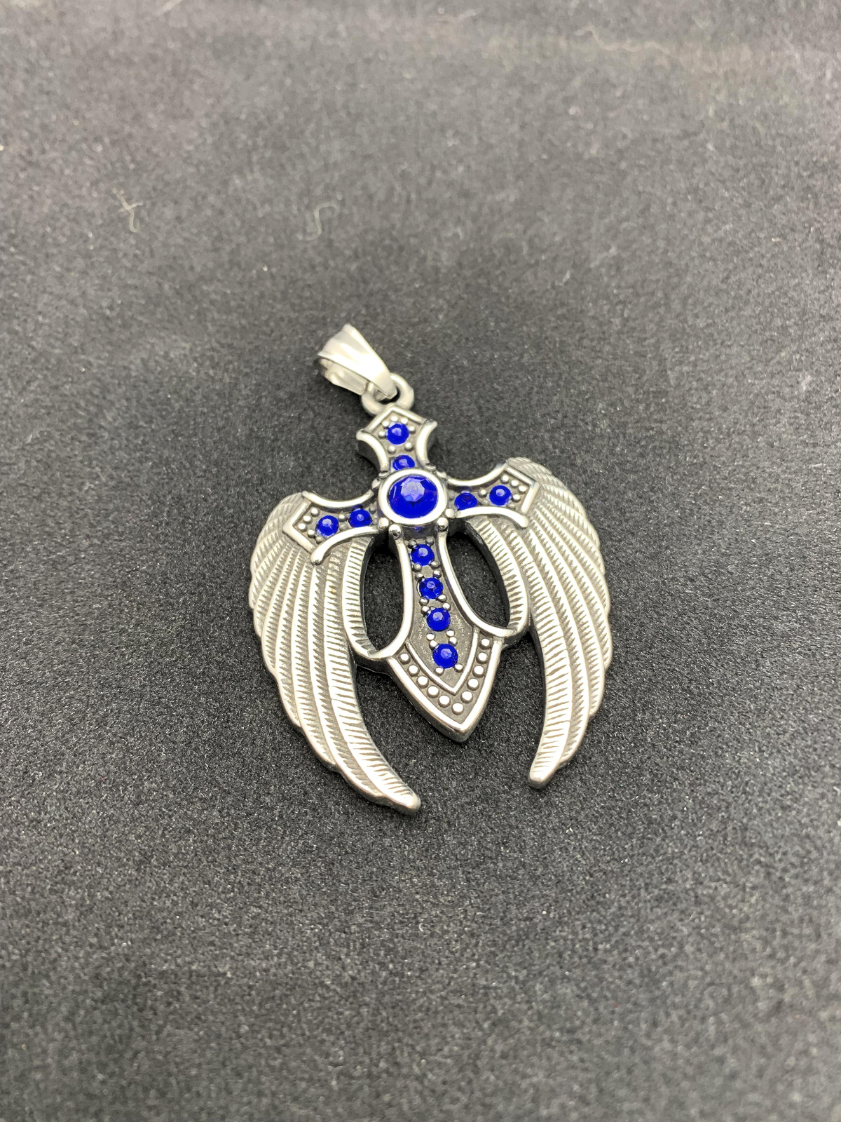 Edelstahlanhänger BLUE CROSS