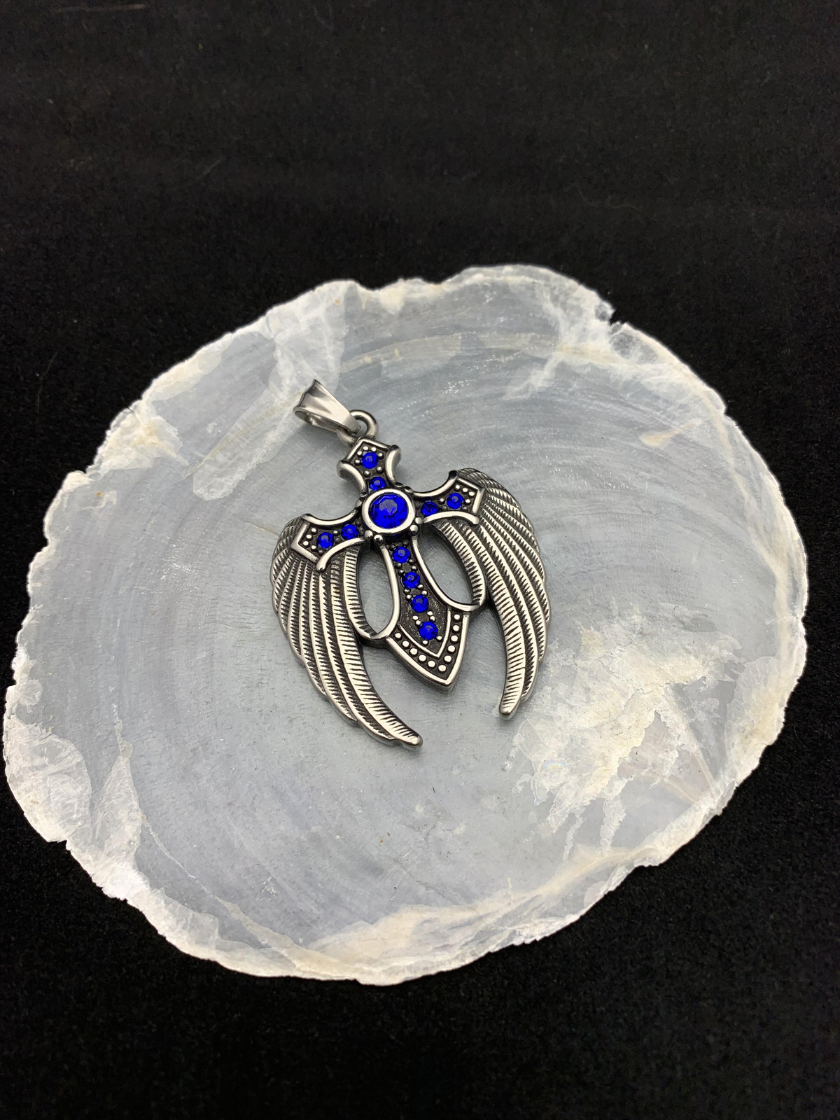 Edelstahlanhänger BLUE CROSS