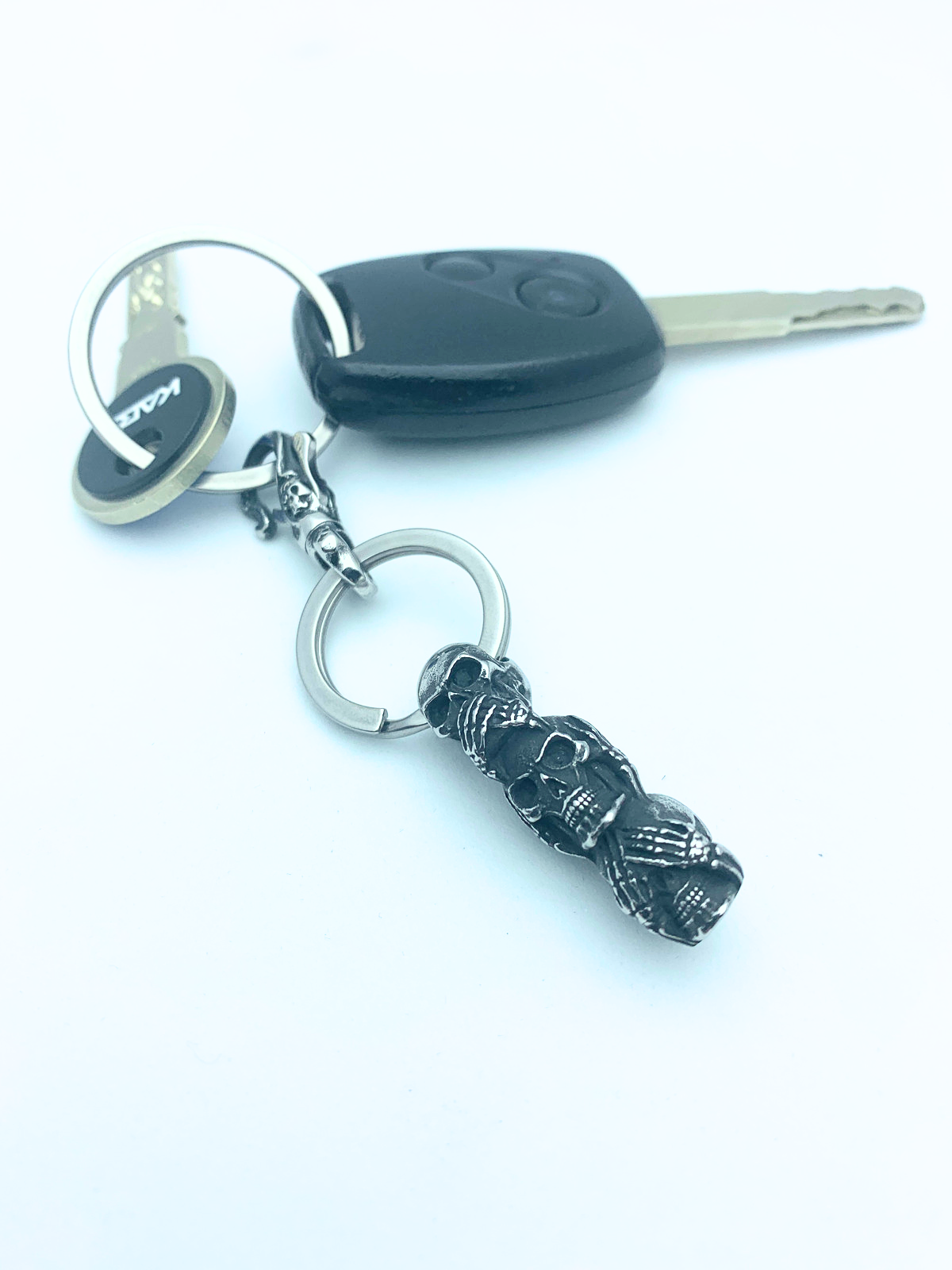 Edelstahl Schlüsselanhänger MONEY-SKULL 2