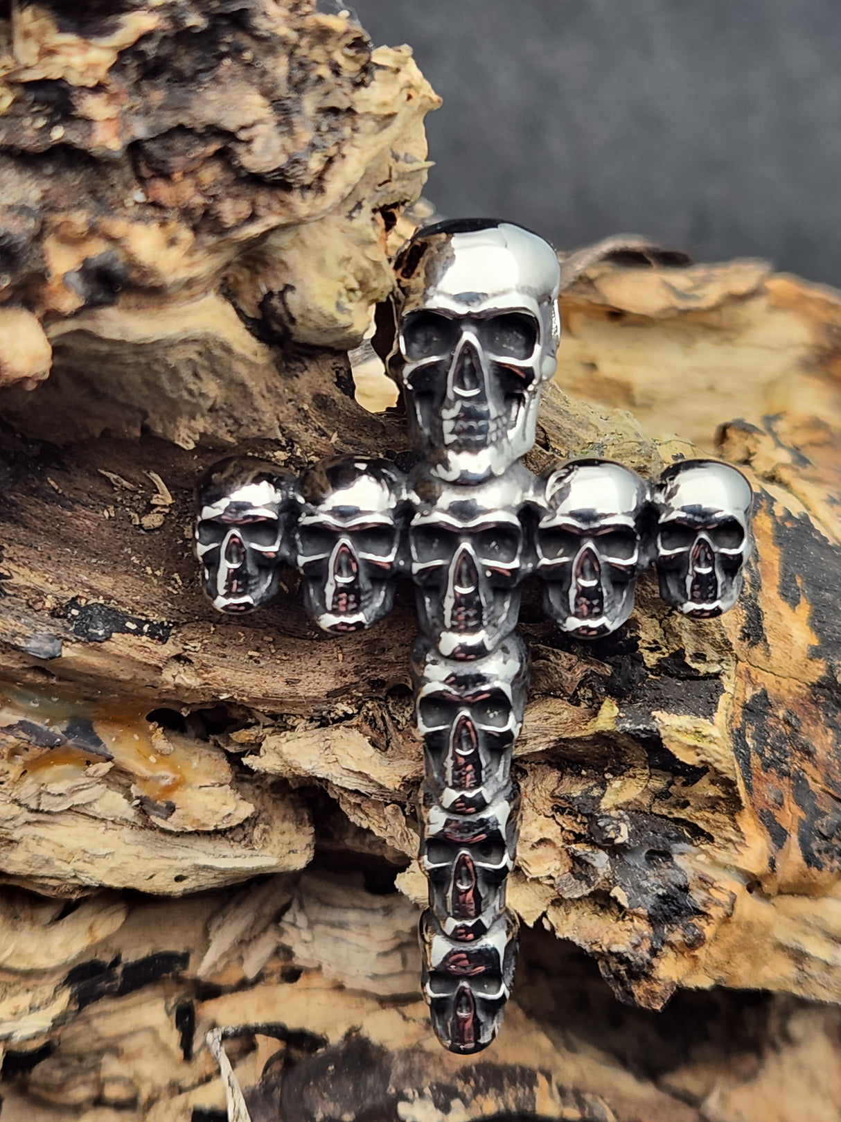 Edelstahlanhänger SKULL CROSS 2