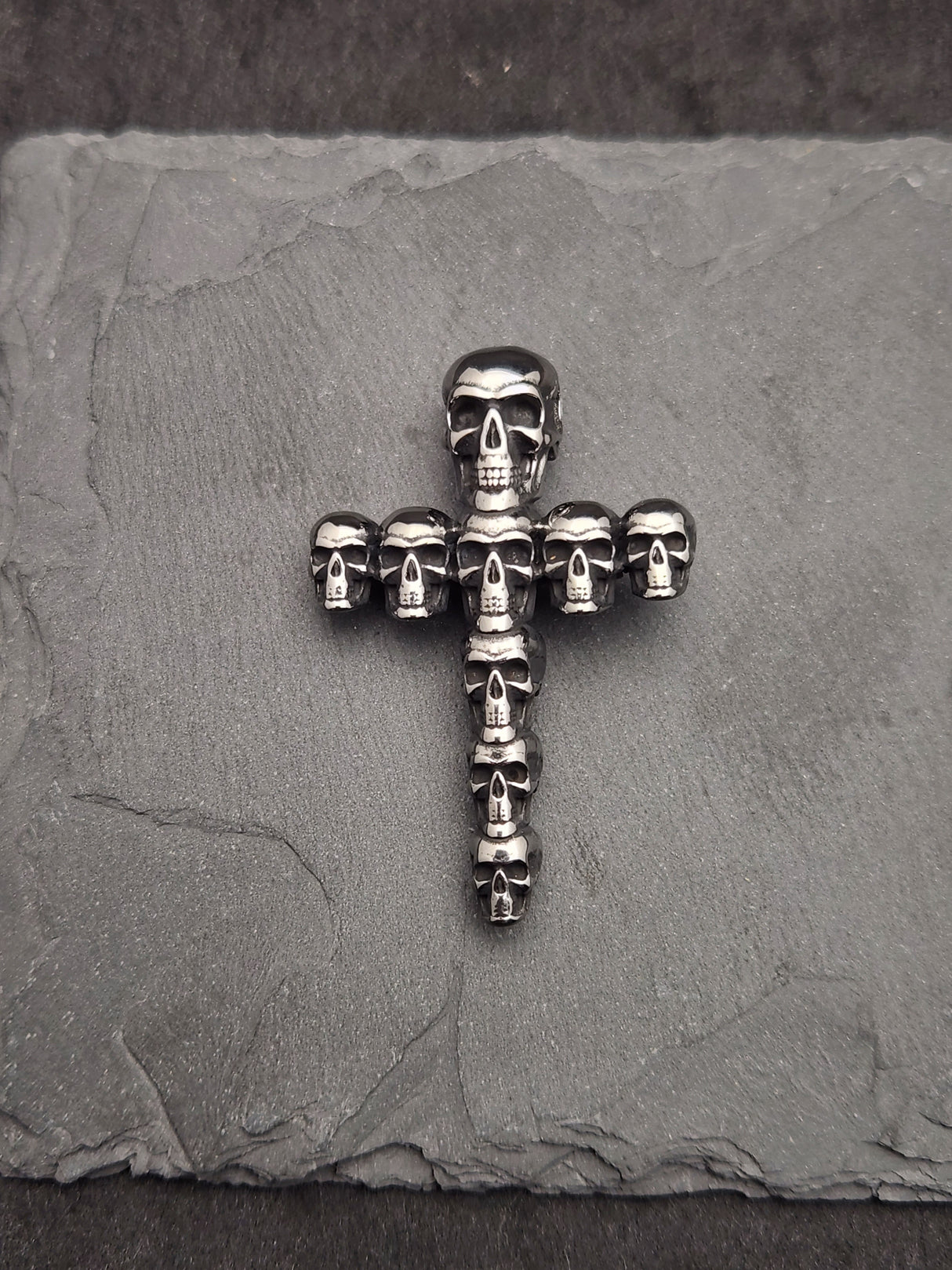 Edelstahlanhänger SKULL CROSS 2