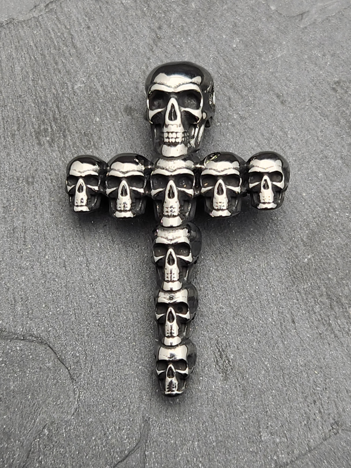 Edelstahlanhänger SKULL CROSS 2