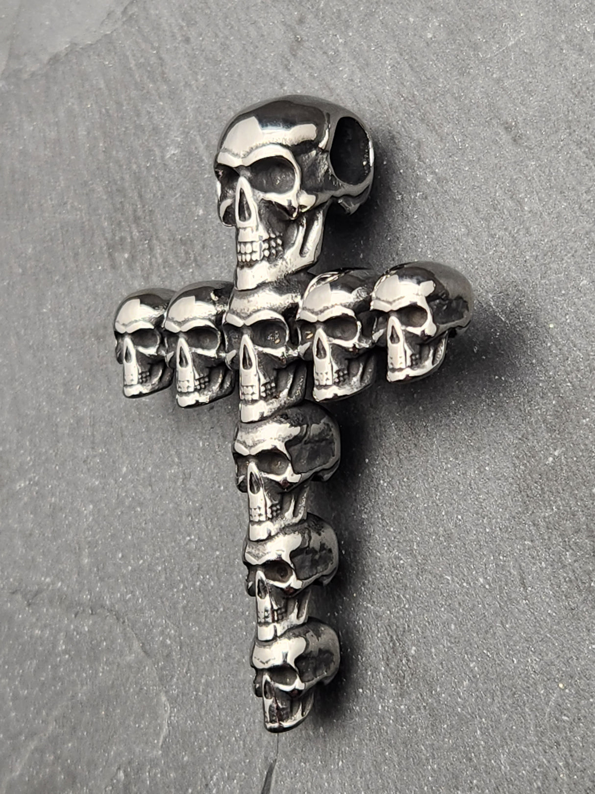 Edelstahlanhänger SKULL CROSS 2