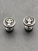 Edelstahl Ohrstecker "Skullface" mit Drehverschluss