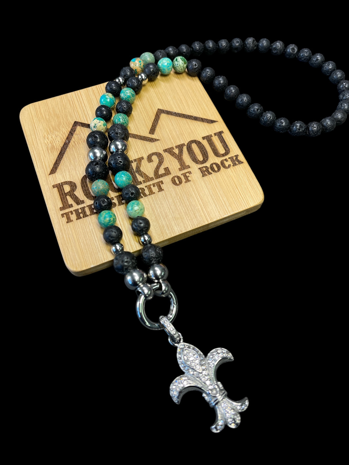 Biker Halskette Earthfire Green (ohne Anhänger