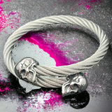 Edelstahlarmband WIRE SKULL 2