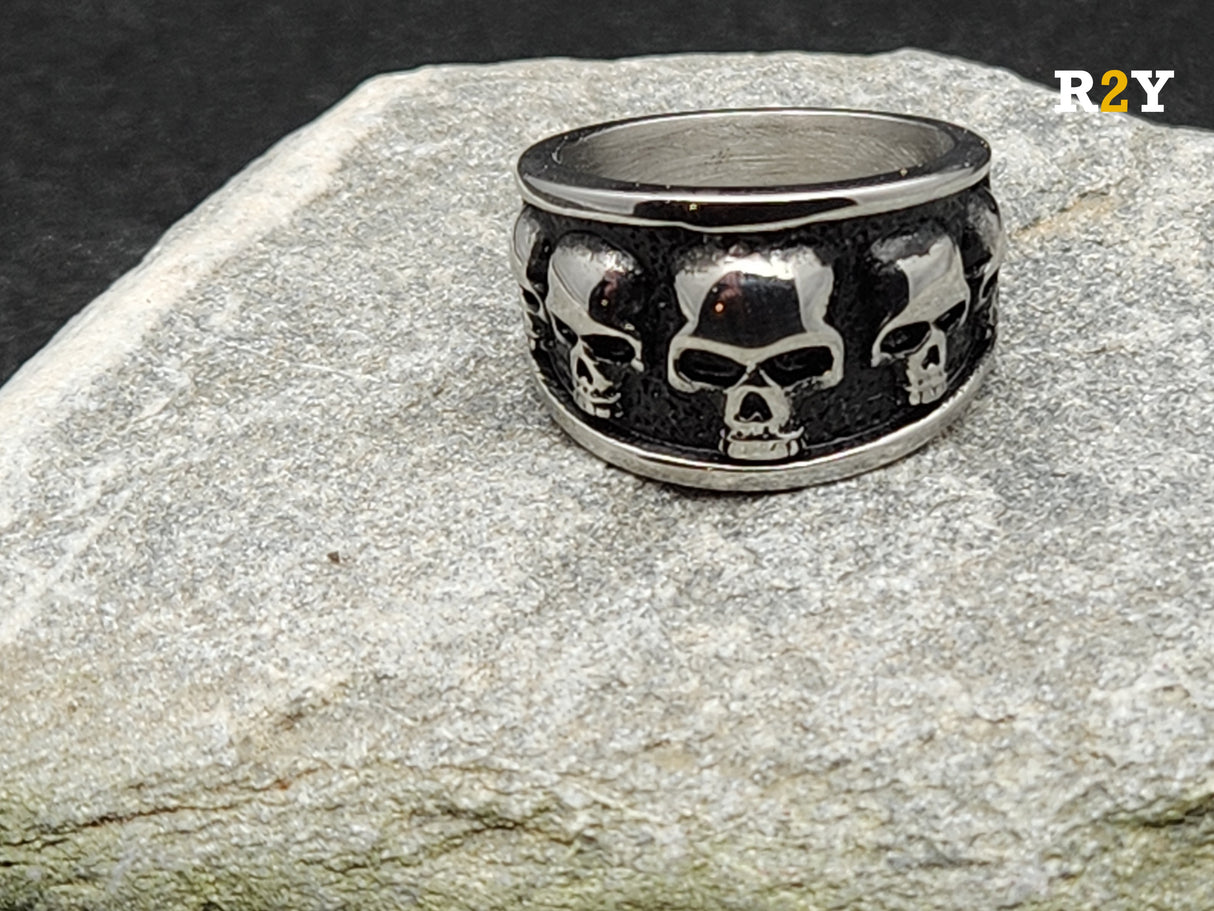Edelstahl Ring 5 Skull