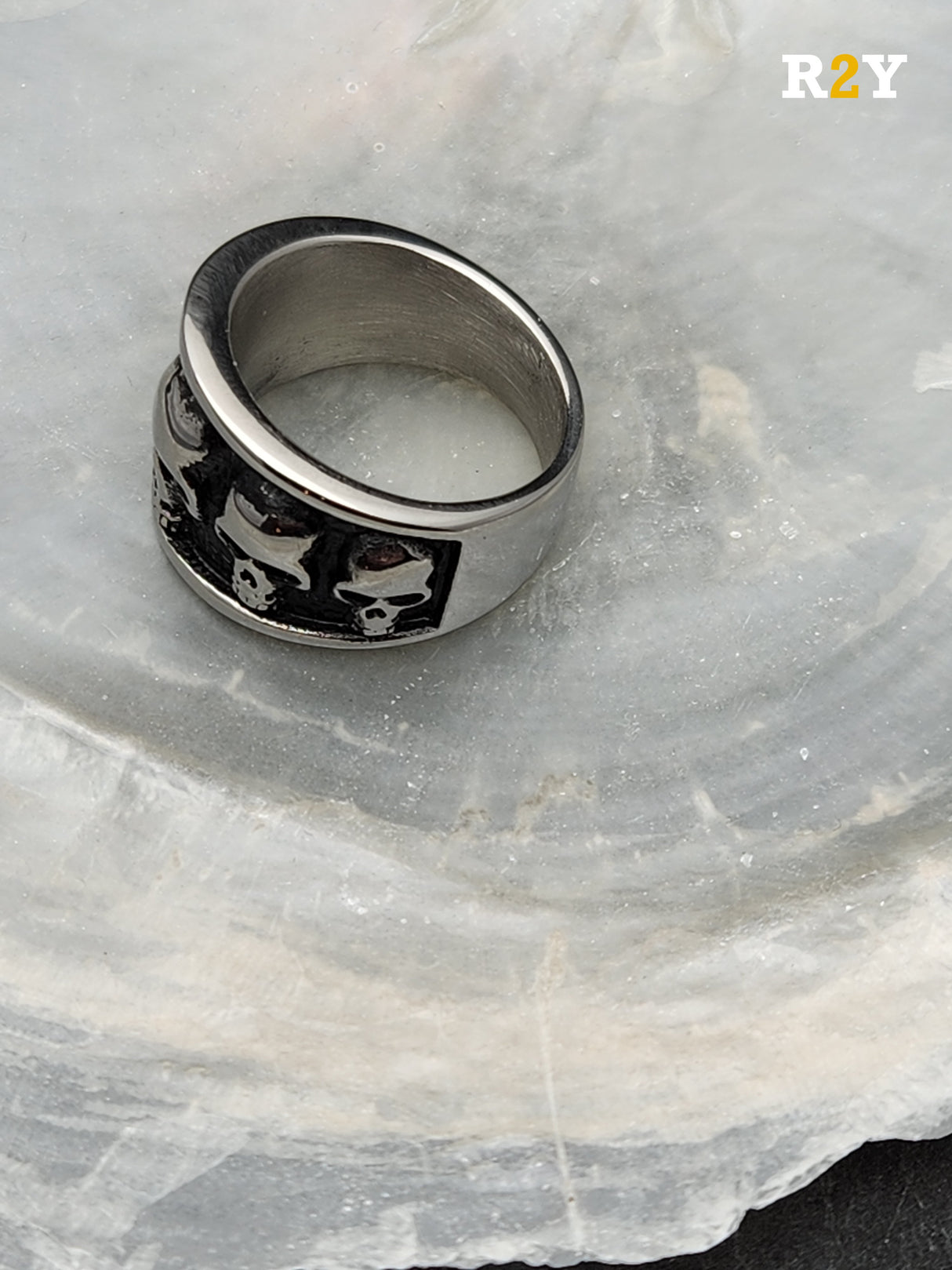Edelstahl Ring 5 Skull