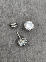 Edelstahl Ohrstecker "White Rose" mit Drehverschluss