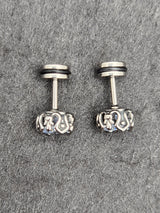 Edelstahl Ohrstecker "White Rose" mit Drehverschluss