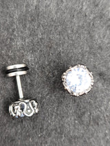 Edelstahl Ohrstecker "White Rose" mit Drehverschluss