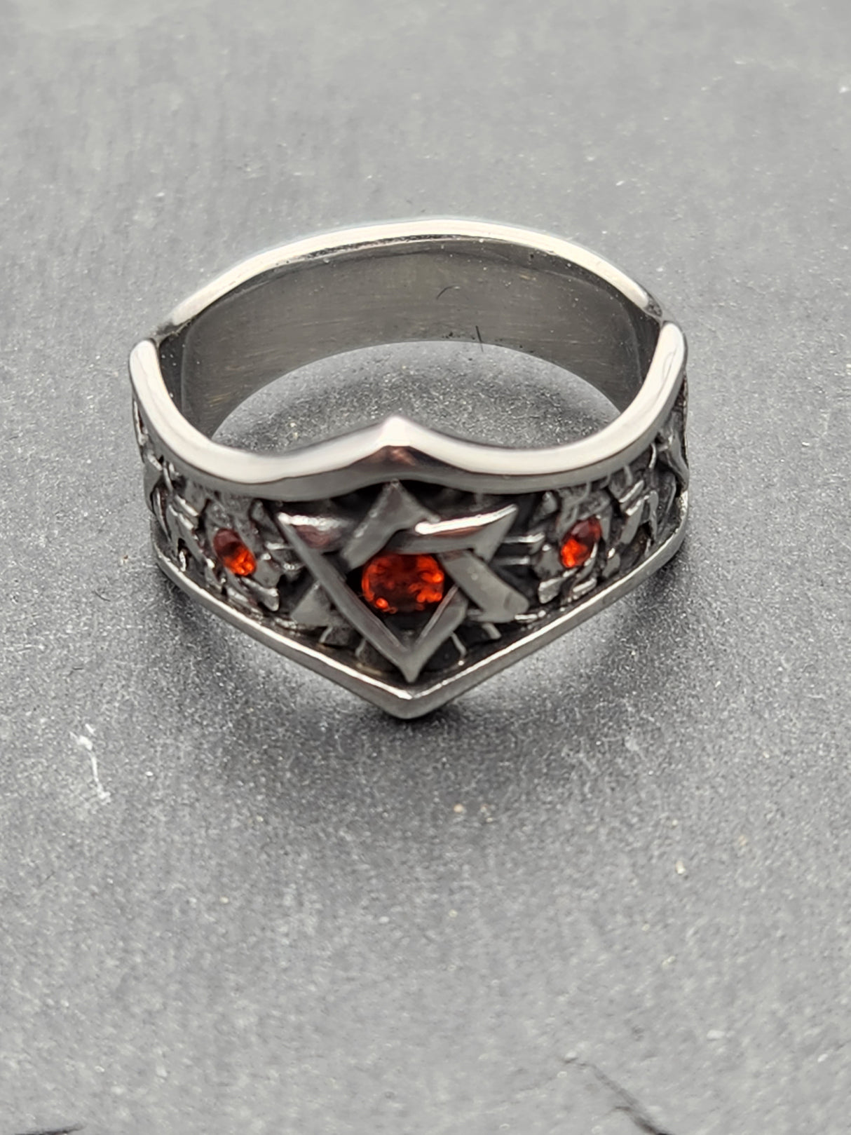 Edelstahl Ring RED STAR