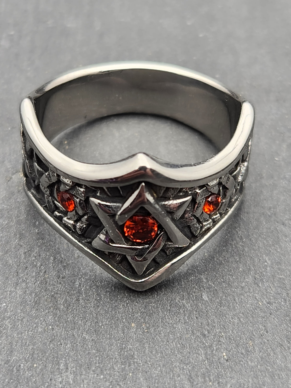 Edelstahl Ring RED STAR