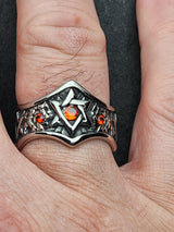 Edelstahl Ring RED STAR