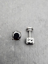 Edelstahl Ohrstecker "Black Goblet" mit Drehverschluss