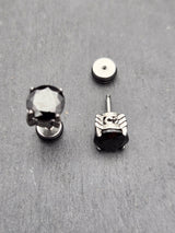 Edelstahl Ohrstecker "Black Goblet" mit Drehverschluss