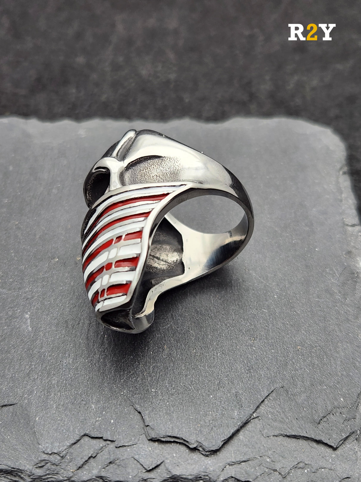 Edelstahl Ring American Skull
