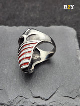 Edelstahl Ring American Skull
