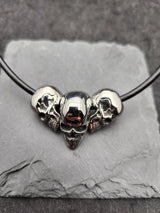 Lederhalskette TRIPLE SKULL