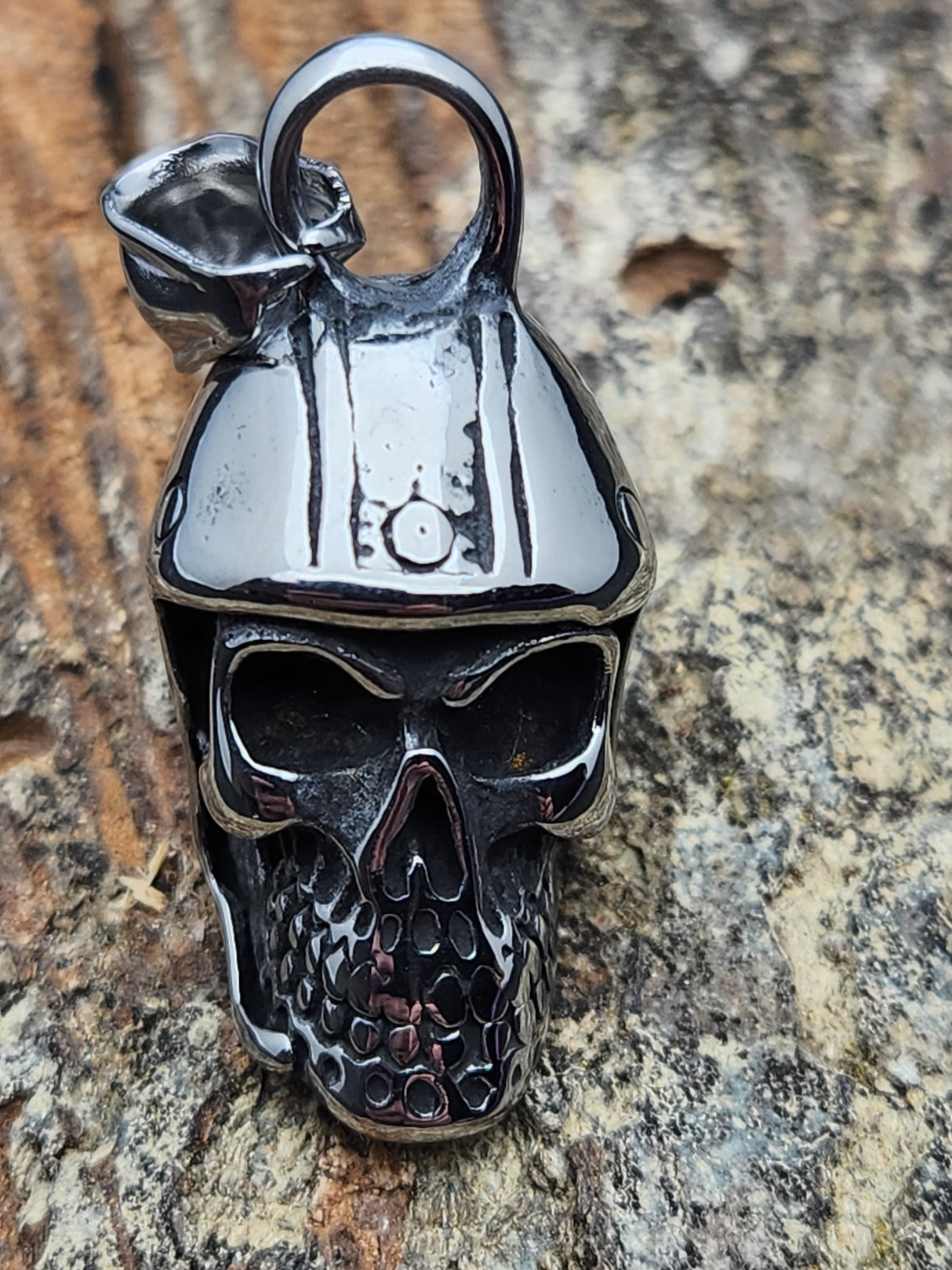 Edelstahlanhänger BIKER SKULL