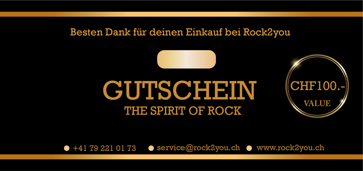 Rock2you Gutschein CHF 100.-