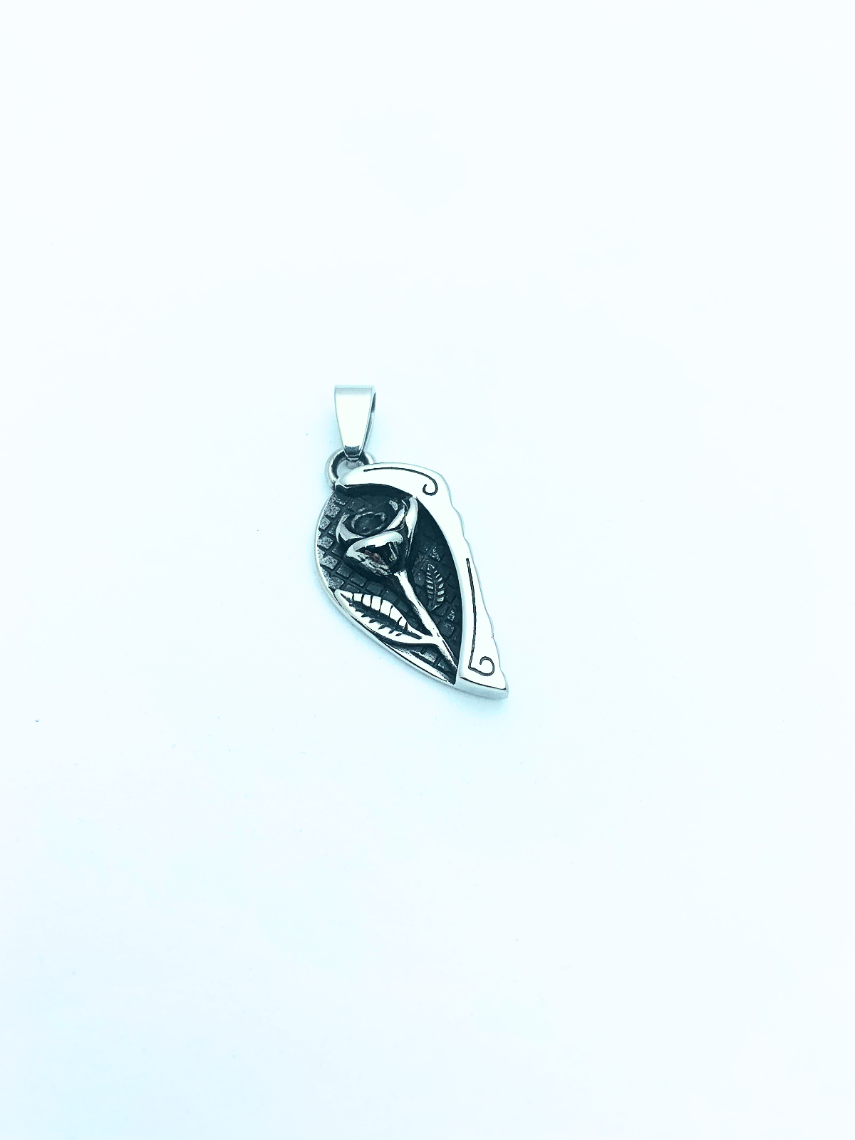 Edelstahlanhänger HEART WITH FLOWER