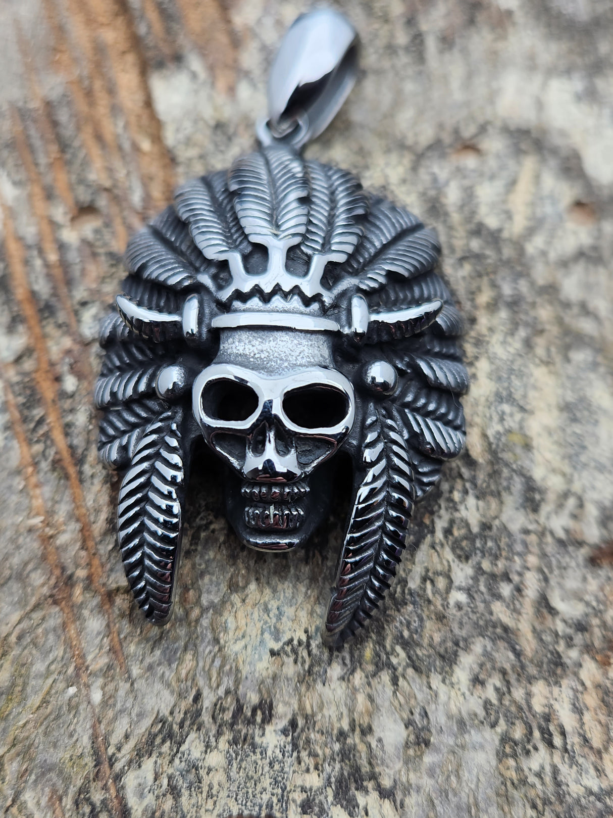 Edelstahlanhänger INDIAN SKULL