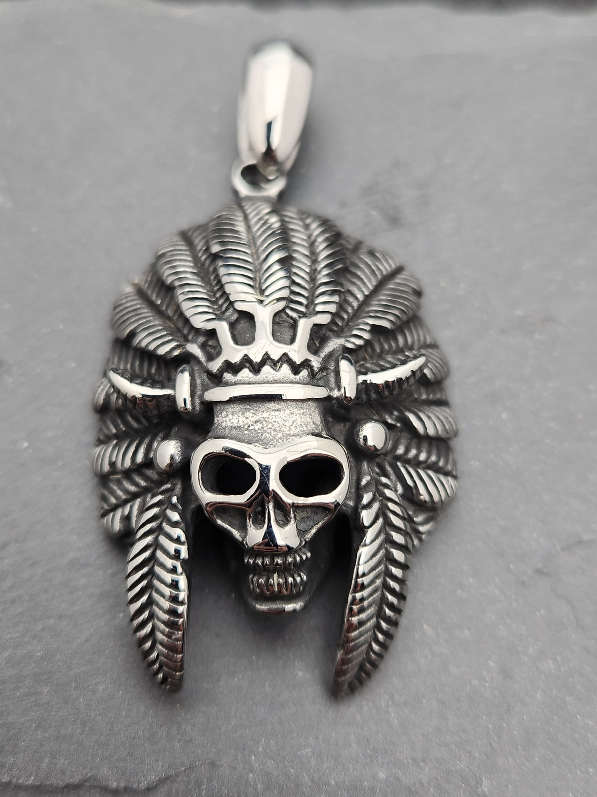 Edelstahlanhänger INDIAN SKULL