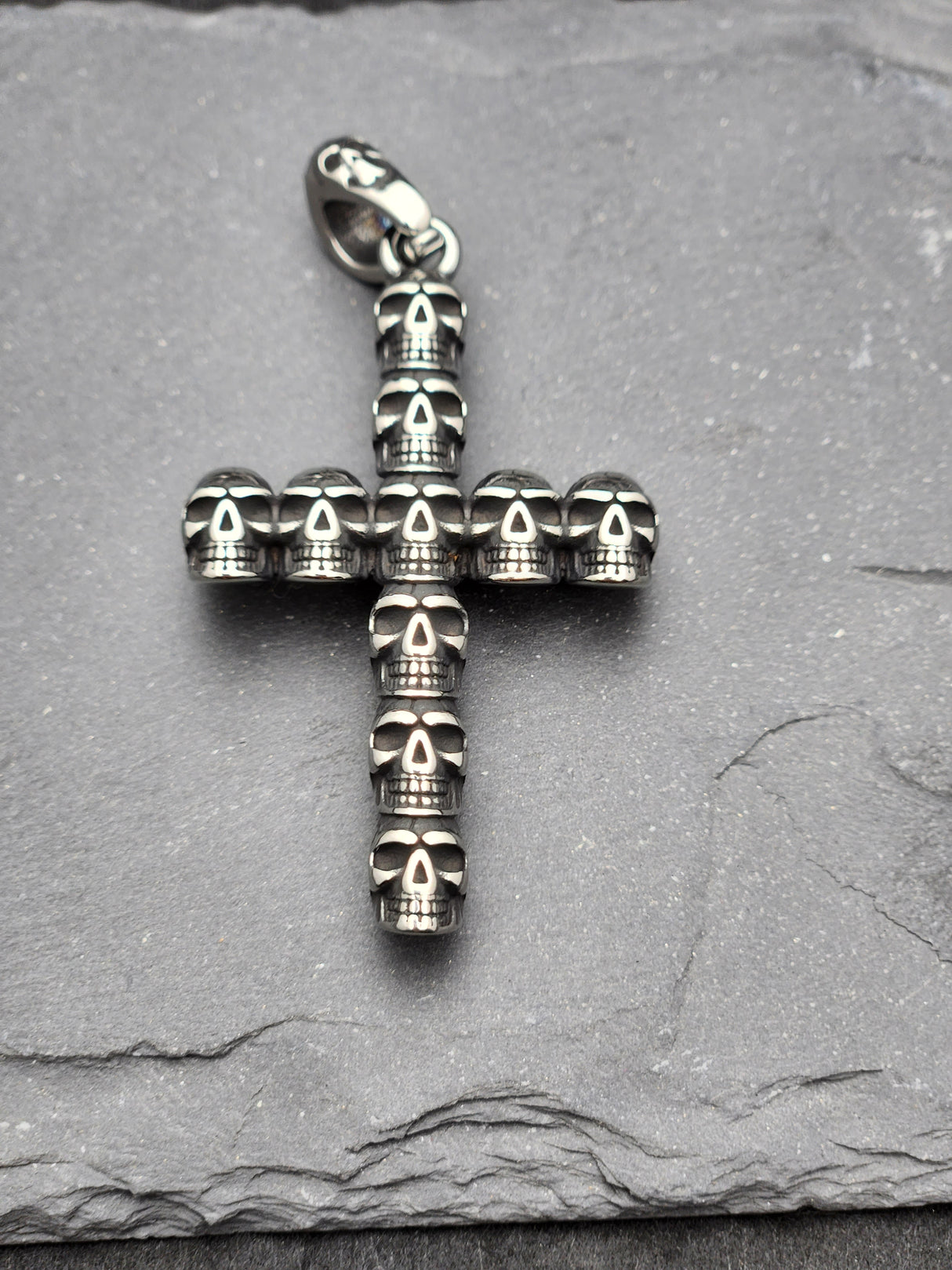 Edelstahlanhänger SKULL CROSS