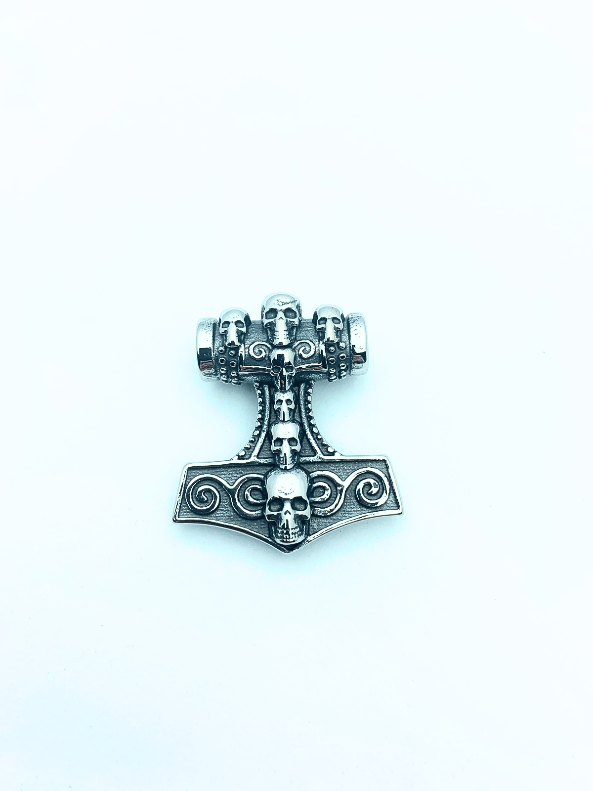 Edelstahlanhänger VIKING SKULL HAMMER